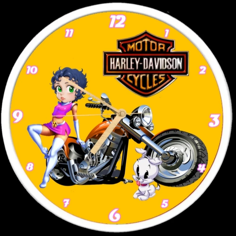 Harley Davidson Betty Boop clock